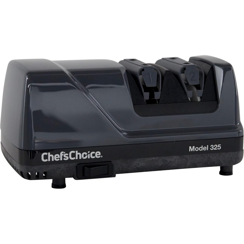 Chef'sChoice Professional Electric Knife Sharpeners Sharp-N-Hone With 100-Percent Diamond Abrasives And Precision Angle Guides For 20-Degree Straight-Edge and Serrated Knives, 2-Stage, Gray