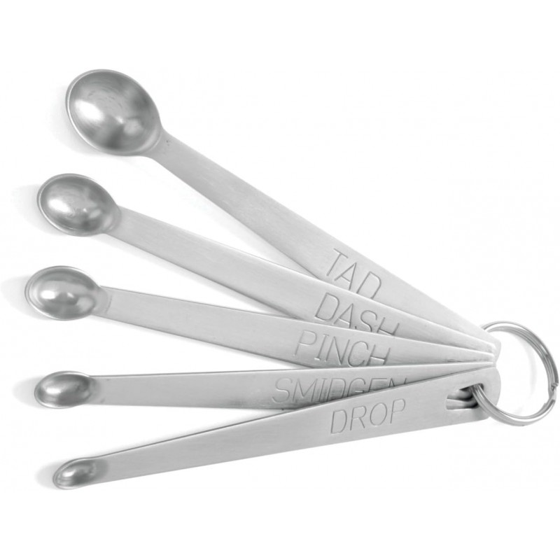 Norpro Mini Stainless Steel Measuring Spoons, Set of 5 (tad, dash, pinch, smidgen and drop), 5