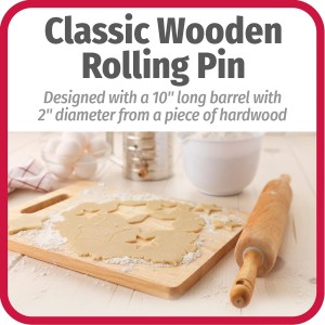 GoodCook Everyday Rolling Pin, 17 inches, Wood