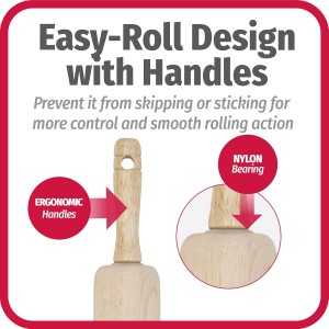 GoodCook Everyday Rolling Pin, 17 inches, Wood
