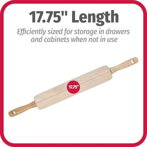 GoodCook Everyday Rolling Pin, 17 inches, Wood