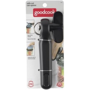 Good Cook Can Opener, Safe Cut Manual Can Opener, no Sharp Can Edges, Black