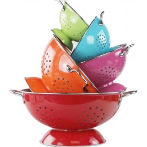 Calypso Basics by Reston Lloyd Powder Coated Enameled Colander, 5 Quart, Lemon