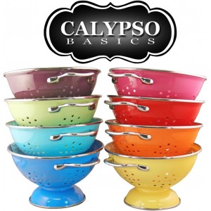 Calypso Basics by Reston Lloyd Powder Coated Enameled Colander, 5 Quart, Lemon