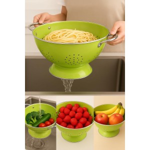 Calypso Basics by Reston Lloyd Powder Coated Enameled Colander, 5 Quart, Lemon