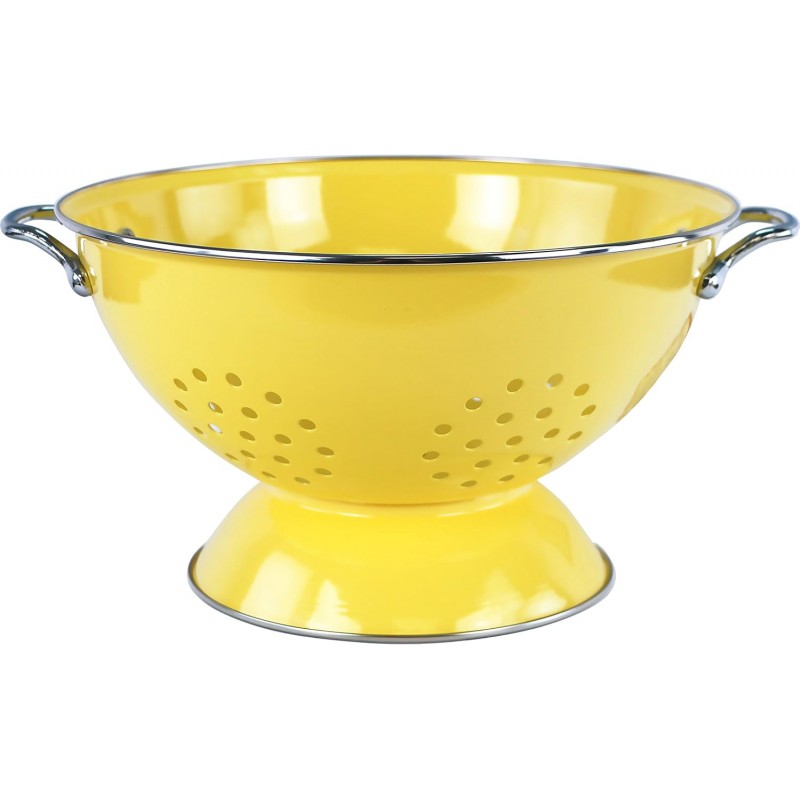 Calypso Basics by Reston Lloyd Powder Coated Enameled Colander, 5 Quart, Lemon