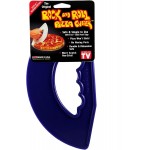 Rock'n Roll Pizza Cutter, Plastic, Non-Stick, Rocking, 9 inch, Easy Clean, Dishwasher Safe, Handheld Pizza Slicer, Easier Slicing Tool, Baking, Pastry Bread Cutting Knife, Made in USA, Cobalt Blue