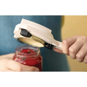 KUHN RIKON Strain-Free Gripper Opener for Jars and Bottles, 10 x 5 x 2.25 inches, White