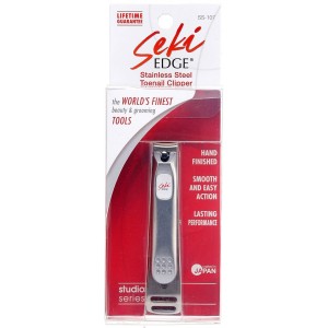 Seki Edge Stainless Steel Toenail Clippers - (SS-107) - Sharp Cutting Edges for Thick Nails for Men & Women - Professional & Home Use - Made in Japan