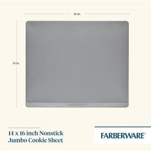 Farberware Insulated Nonstick Bakeware 14-Inch x 16-Inch Jumbo Cookie Sheet, Light Gray