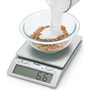 Polder Easy-Read Digital Glass Top Scale, 11-Pound (5 kg.) Capacity