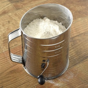 Norpro 3-Cup Stainless Steel Rotary Hand Crank Flour Sifter With 2 Wire Agitator