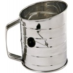 Norpro 3-Cup Stainless Steel Rotary Hand Crank Flour Sifter With 2 Wire Agitator