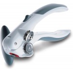 Zyliss Lock N' Lift Can Opener with Lid Lifter Magnet - Manual Opener with Locking Mechanism - Easy-to-Turn - Magnetic Can Opener - White/Gray