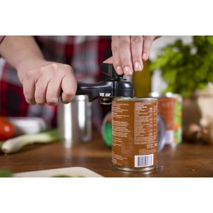 Kuhn Rikon Auto Safety LidLifter/Can Opener with Ring Pull, 8 x 2.5 x 2.75 inches, Black