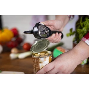 Kuhn Rikon Auto Safety LidLifter/Can Opener with Ring Pull, 8 x 2.5 x 2.75 inches, Black