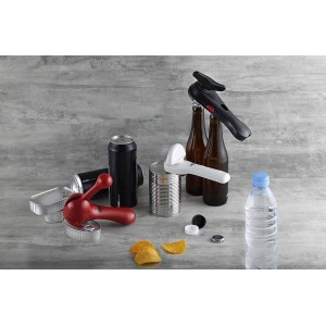 Kuhn Rikon Auto Safety LidLifter/Can Opener with Ring Pull, 8 x 2.5 x 2.75 inches, Black