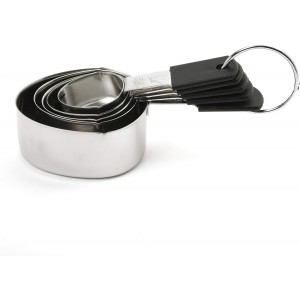 Norpro Grip-Ez Stainless Steel Measuring Cups, 5-Piece, Silver