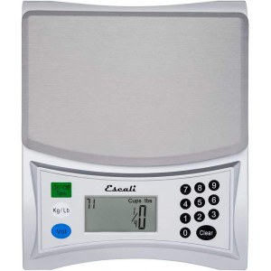 Escali Pana V136 Large Volume Measuring Kitchen/Baking/Cooking Scale, Preprogrammed With Over 150 Ingredients, LCD Digital Display, 13lb Capacity