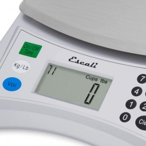 Escali Pana V136 Large Volume Measuring Kitchen/Baking/Cooking Scale, Preprogrammed With Over 150 Ingredients, LCD Digital Display, 13lb Capacity