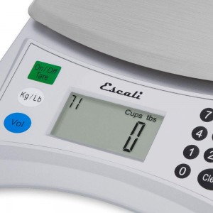 Escali Pana V136 Large Volume Measuring Kitchen/Baking/Cooking Scale, Preprogrammed With Over 150 Ingredients, LCD Digital Display, 13lb Capacity