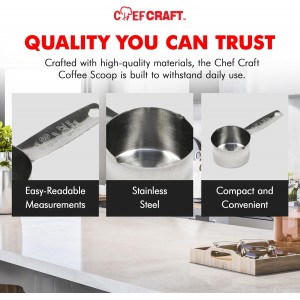 Chef Craft Select Coffee Measurer, 4 inch 2 tbsp, Stainless Steel