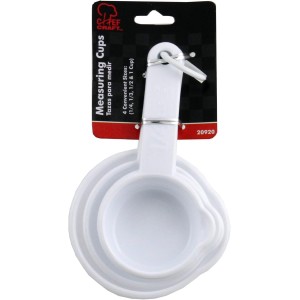 Chef Craft Select Measuring Cup Set, 1/4, 1/3, 1/2 and 1 cup, White