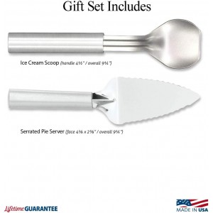 Rada Cutlery Pie A'La Mode Gift Set (S44), 2-Piece Ice Cream Scoop and Serrated Pie Server Set, Silver Handle
