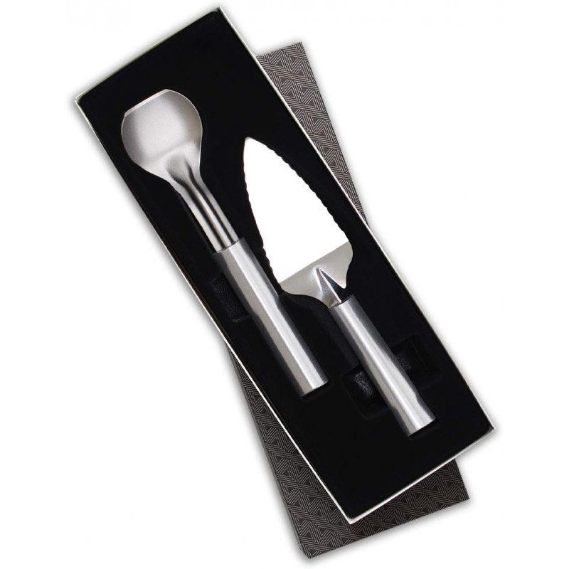 Rada Cutlery Pie A'La Mode Gift Set (S44), 2-Piece Ice Cream Scoop and Serrated Pie Server Set, Silver Handle