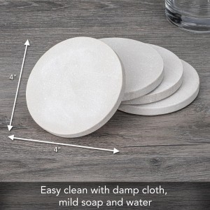 Thirstystone Natural Sandstone Coaster with Protective Cork Backing 4 Pack Eco-Friendly, Absorbent, Easily Wipes Clean