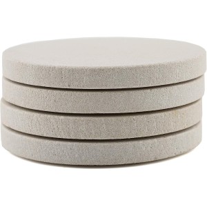 Thirstystone Natural Sandstone Coaster with Protective Cork Backing 4 Pack Eco-Friendly, Absorbent, Easily Wipes Clean