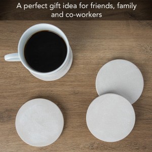 Thirstystone Natural Sandstone Coaster with Protective Cork Backing 4 Pack Eco-Friendly, Absorbent, Easily Wipes Clean