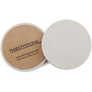 Thirstystone Natural Sandstone Coaster with Protective Cork Backing 4 Pack Eco-Friendly, Absorbent, Easily Wipes Clean