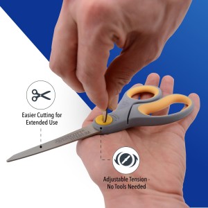 Westcott 8” Titanium Bonded Scissors with Adjustable Glide and Soft Handle, 2-Pack- Durable Multipurpose Scissors for Office, Home, and School Use, Sharp Precision Blades for Everyday Cutting
