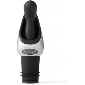 Metrokane Rabbit Wine Pourer with Stopper, Black, W6116N, 1 EA