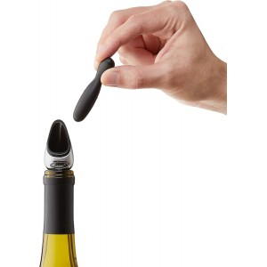 Metrokane Rabbit Wine Pourer with Stopper, Black, W6116N, 1 EA