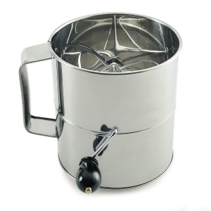 Norpro Polished 8-Cup Stainless Steel Hand Crank Sifter