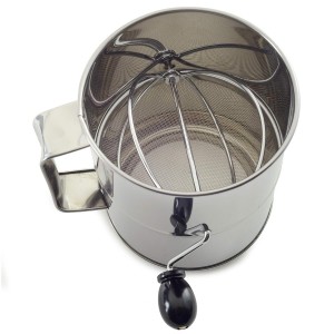 Norpro Polished 8-Cup Stainless Steel Hand Crank Sifter