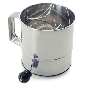 Norpro Polished 8-Cup Stainless Steel Hand Crank Sifter