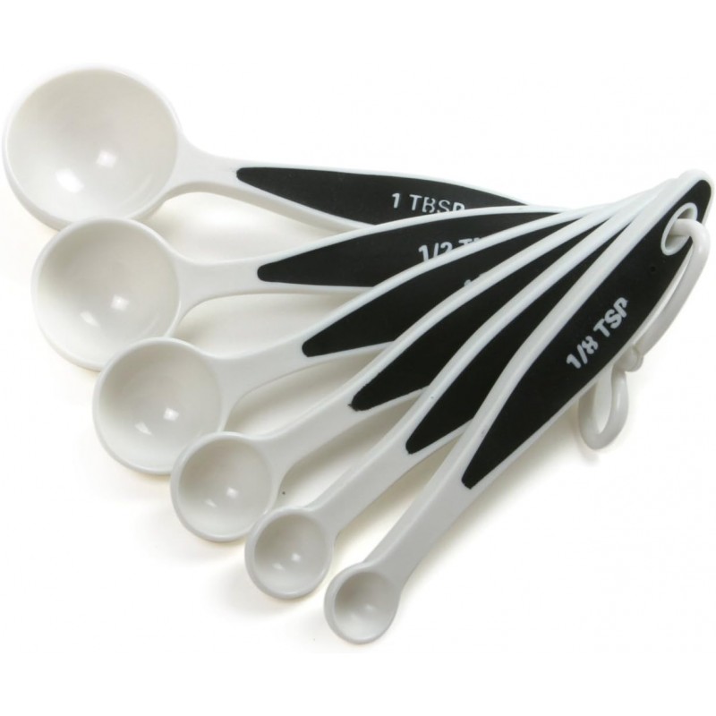 Norpro, White Grip-EZ 6-Piece Measuring Spoons Set, One Size