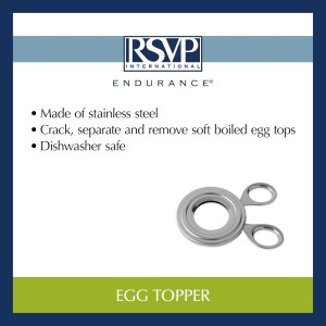 RSVP International Endurance Kitchen Tool Collection Durable & Easy to Clean, Dishwasher Safe, Egg Topper, Stainless Steel