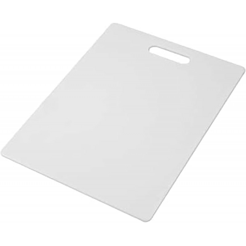 Farberware Large Cutting Board, Dishwasher- Safe Plastic Chopping Board for Kitchen with Easy Grip Handle, 11-inch by 14-inch, White