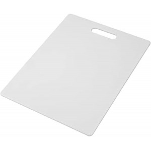Farberware Large Cutting Board, Dishwasher- Safe Plastic Chopping Board for Kitchen with Easy Grip Handle, 11-inch by 14-inch, White