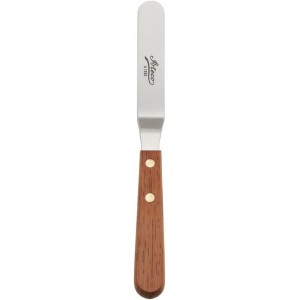 Ateco 1385 Offset Spatula with 4.5-Inch Stainless Steel Blade, Wood Handle, 4.5 Inch, natural
