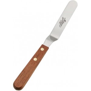 Ateco 1385 Offset Spatula with 4.5-Inch Stainless Steel Blade, Wood Handle, 4.5 Inch, natural