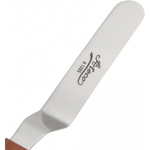 Ateco 1385 Offset Spatula with 4.5-Inch Stainless Steel Blade, Wood Handle, 4.5 Inch, natural