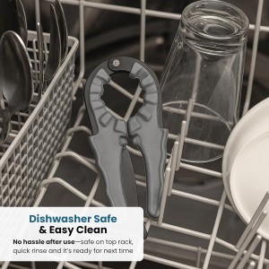 Jokari Multi Bottle Opener for Jars Bottles and Cans 3 in 1 Easy Grip Lid Opener for Weak Hands Twist Caps Pull Tabs Pop Tops and Small Lids Arthritis Aid Manual Kitchen Tool Black