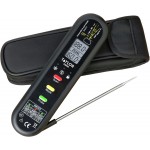 Taylor Dual Temp Infrared Thermocouple Thermometer, Multi-Functional Infrared Mode, Dual Line LCD, HOLD, Min/Max; Step Down Probe, Water Resistant, Black
