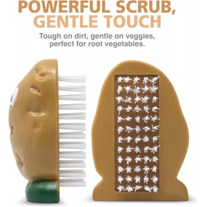 Joie Spud Dude Potato Brush, Vegetable and Fruit Scrubber, Produce Cleaner, Cute Kitchen Gadget, Dishwasher Safe