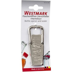 Westmark Hermetus Steel 3-in-1 Bottle Opener & Resealer – German Beer Bottle Opener with Airtight Seal, Made from Heavy-Duty Steel, Traditional Design